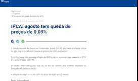 
							         IPCA: agosto tem queda de preços de 0,09% - Portal GuanaréPortal ...								  
							    