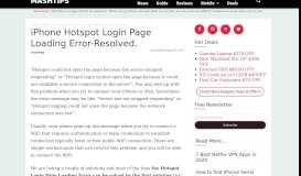 
							         iPhone Hotspot Login Page Loading Error-Resolved. | MashTips								  
							    