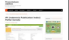 
							         IPI (Indonesia Publication Index) Portal Garuda - Perpustakaan UNIMUS								  
							    