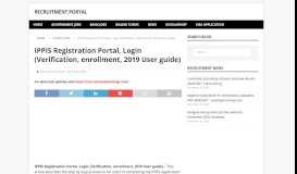 
							         IPPIS Registration Portal, Login (Verification, enrollment, 2019 User ...								  
							    