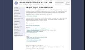 
							         IPSD 204: Single Sign-On Information - Indian Prairie School District								  
							    