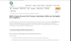
							         IRAS Unique Account for Foreign Individuals (who are ineligible for ...								  
							    