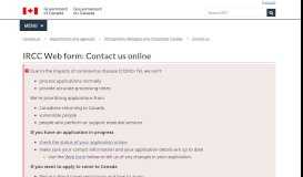 
							         IRCC Web form								  
							    