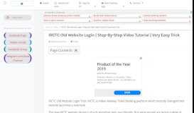 
							         IRCTC Old Website Login | Step-By-Step Video Tutorial | Very Easy ...								  
							    