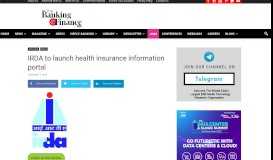 
							         IRDA to launch health insurance information portal								  
							    