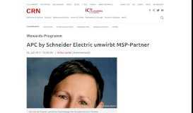 
							         iRewards-Programm: APC by Schneider Electric umwirbt MSP-Partner ...								  
							    