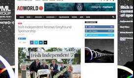 
							         Irish Independent Renews Greyhound Sponsorship - AdWorld.ie								  
							    
