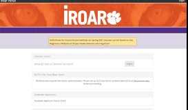 
							         iRoar Portal - Clemson University								  
							    