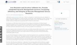 
							         Iron Mountain and Accutrac Software Inc. Provide Integrated Records ...								  
							    