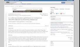 
							         Is a veterinary student's performance on multiple-mini interviews ...								  
							    