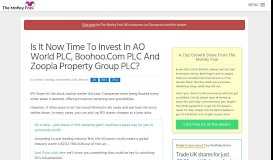 
							         Is It Now Time To Invest In AO World PLC, Boohoo.Com PLC And ...								  
							    