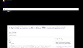 
							         Is it possible to connect to DB in Oracle APEX application ...								  
							    