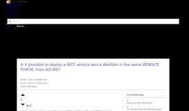 
							         Is it possible to deploy a WCF service and a WebSite in the same ...								  
							    