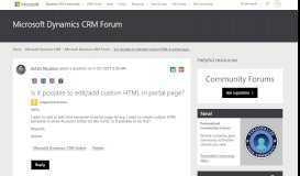
							         Is it possible to edit/add custom HTML in portal page? - Microsoft ...								  
							    