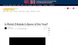 
							         Is Portal 2 Kotaku's Game of the Year?								  
							    