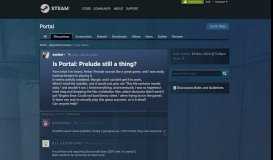 
							         Is Portal: Prelude still a thing? :: Portal General Discussions								  
							    