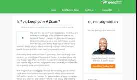
							         Is PostLoop.com A Scam? - WorkAtHomeNoScams.com								  
							    