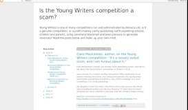 
							         Is the Young Writers competition a scam?								  
							    