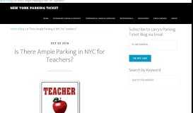 
							         Is There Ample Parking in NYC for Teachers? - New York Parking Ticket								  
							    