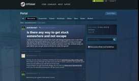 
							         Is there any way to get stuck somewhere and not escape :: Portal ...								  
							    