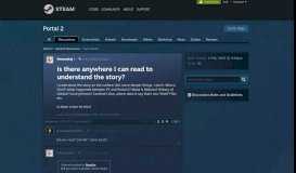 
							         Is there anywhere I can read to understand the story? :: Portal 2 ...								  
							    