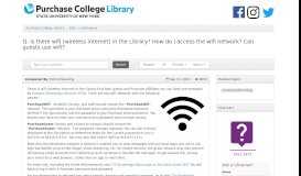 
							         Is there wifi (wireless internet) in the Library? How do I access ...								  
							    