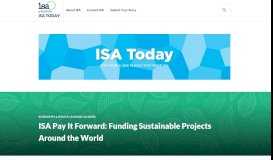 
							         ISA Pay It Forward: Funding Sustainable Projects Around the World ...								  
							    