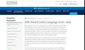 
							         ISAC Award Letter Language – Financial Assistance - University of ...								  
							    