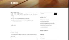 
							         ISB PGP 2014-2015 application portal open now – goISB								  
							    