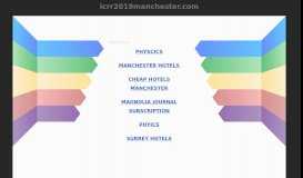
							         ISCA Meeting Abstract Submission | ICRR 2019 Manchester								  
							    