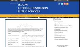 
							         ISD 2397 Le Sueur-Henderson Public Schools: Home								  
							    
