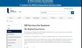 
							         ISD Services for Students - Ulster University ISD								  
							    