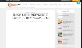 
							         isfop benin university, top accredited institution, ISFOP - Beninfo247								  
							    