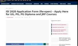 
							         ISI 2019 Application Form (Released) – Indian ... - AglaSem Admission								  
							    