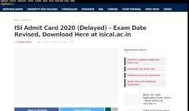 
							         ISI Admit Card 2019 (Available!) – Indian ... - AglaSem Admission								  
							    