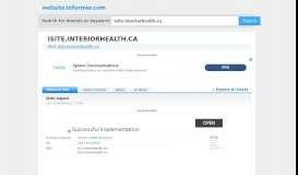 
							         isite.interiorhealth.ca at WI. iSite logout - Website Informer								  
							    