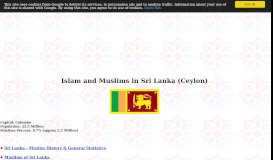 
							         Islam and Muslims in Sri Lanka (Ceylon) - Islam Awareness								  
							    