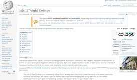 
							         Isle of Wight College - Wikipedia								  
							    