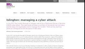
							         Islington: managing a cyber attack | Local Government Association								  
							    