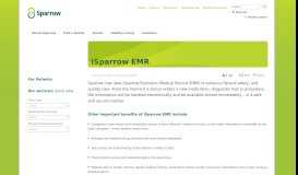 
							         iSparrow EMR for Patients - MySparrow - Sparrow Health System								  
							    