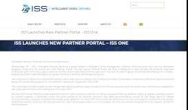 
							         ISS Launches New Partner Portal - ISS One - ISS - Intelligent Security ...								  
							    