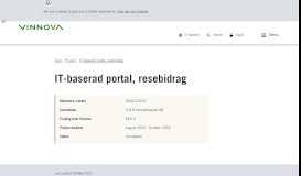 
							         IT-baserad portal, resebidrag | Vinnova (sv)								  
							    