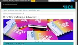 
							         IT for IOE (Institute of Education) | Information Services Division - UCL ...								  
							    