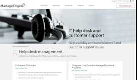 
							         IT Help Desk Management | ITIL Software - ManageEngine								  
							    