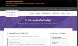 
							         IT: Information Technology » Rockford University								  
							    