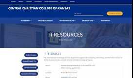 
							         IT Resources - Central Christian College of Kansas								  
							    