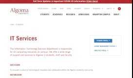 
							         IT Services - Algoma University								  
							    