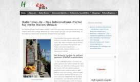 
							         italienplus.de - Das Informations-Portal für Ihren Italien-Urlaub								  
							    