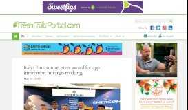 
							         Italy: Emerson receives award for app innovation in ... - Fresh Fruit Portal								  
							    