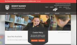 
							         Item Not Available - Bishop Ramsey CE School								  
							    